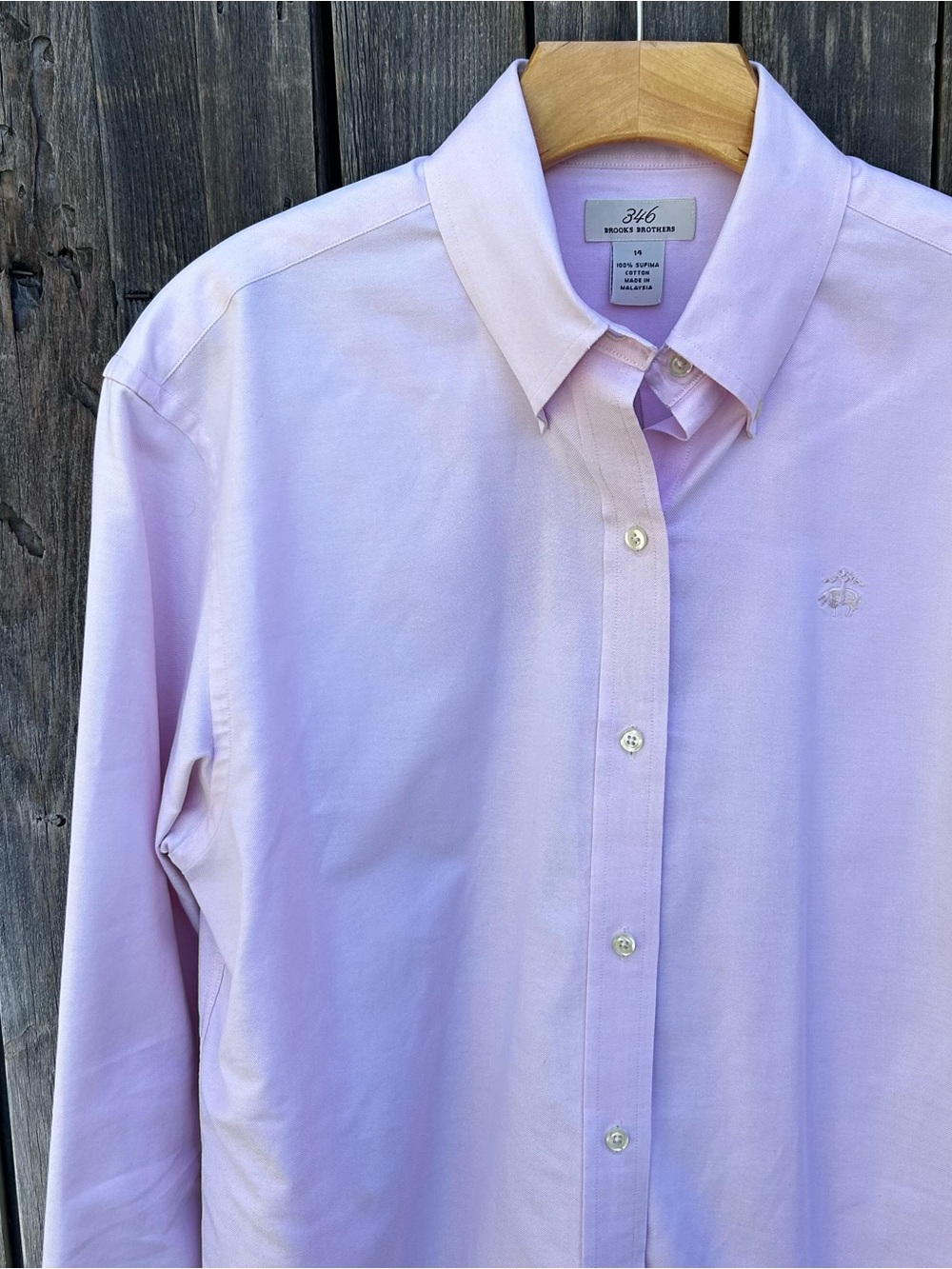 Brooks Brothers Classic Fit Supima Cotton Oxford Shirt Pink 14 - Picture 2 of 15